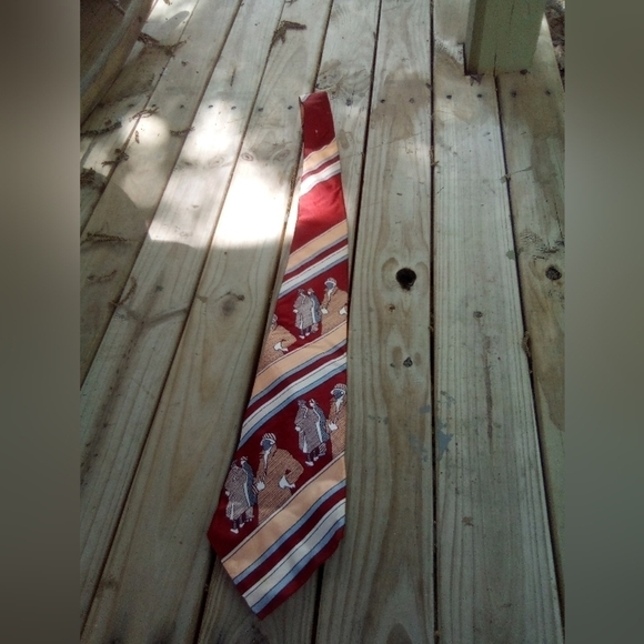 Men's Vintage Gino Pompeii Necktie Tie Ladies Lady Italy Repurpose - Picture 2 of 4